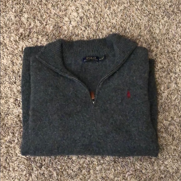 Men’s Grey Wool Ralph Lauren Pullover 1/4 Zip! - Picture 5 of 5